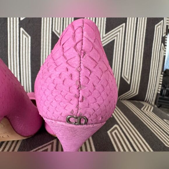 Dior Pink Python Leather Pumps Size 37.5/7/7.5 - Picture 10 of 12
